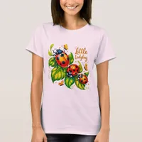 Little Ladybug Colorful Insect Pink Design  T-Shirt