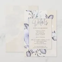 Details - Rustic Lilac and Alabaster Peony Floral Invitation