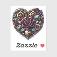 Steampunk Heart and Roses  Sticker