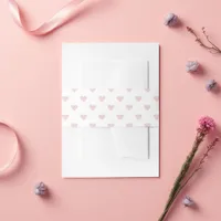 Blush Heart Pattern Invitation Belly Band