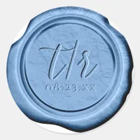 Wax Seal Wedding Initials Porcelain Blue ID1094