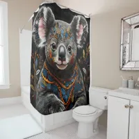 Cute Australian Abstract Koala Bear Shower Curtain