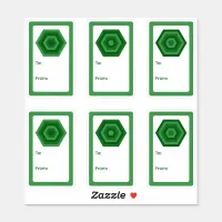 Green Nested Hexagon Gift Sticker