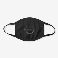 Rose Gold Circle Salon Logo Black Cotton Face Mask