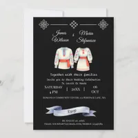 Rustic Romanian Wedding Traditional Folk Costumes  Invitation
