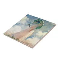 Woman with Parasol Claude Monet Vintage Art Ceramic Tile