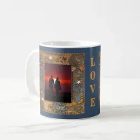 Two Photos Antique Skeleton Key Frame Image, YPI Coffee Mug