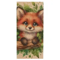 Cute Red Fox Watercolor Wood Flash Drive