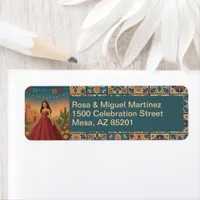 Vintage Mexican Quinceañera Theme Return Address Label