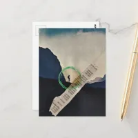 Vintage Person Hiking in Mountains Collage Postcard