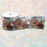 White Horse Festive Farm Christmas  Satin Ribbon