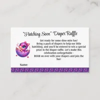 "Hatching Soon" Dino Diaper Raffle Enclosure Card 