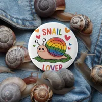 snail lover bright colorful snails cute button