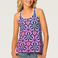 Funky purple geometric pattern Women's Tank Top