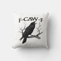 F-Caw-F Classic Vintage Graphic Throw Pillow