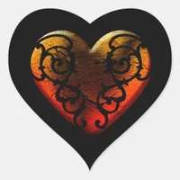 Halloween Filigree Goth Heart Sticker