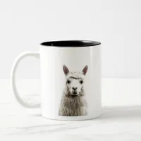 White Alpaca Two-Tone Coffee Mug