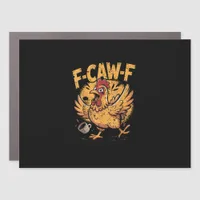 F-Caw-F Coffee Chicken Rooster Funny Bird F-Caw-F Car Magnet