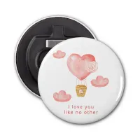 Hearts Hot Air Balloon Valentine Personalized  Bottle Opener