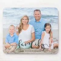 Elegant Script Typography Family Photo Mouse Pad