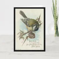 Vintage Bird Christmas and New Year Holiday Card