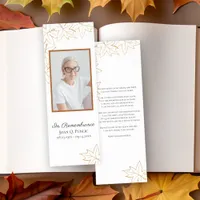 Fall Maple Leaves Funeral Memorial Prayer Card Bookmarks