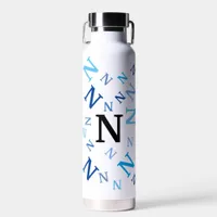 Water Bottle - Jumbled Letters in Blue