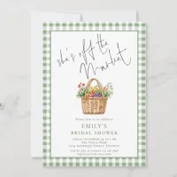 Gingham She’s off the Market Script Bridal Shower Invitation