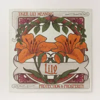 Tiger Lily- Flower Meaning Vintage-Style Jigsaw Puzzle