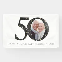 Black Glitter 50th Anniversary Photo Banner