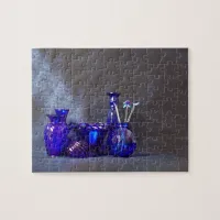 Blue Glass Vases Horizontal Puzzle