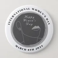 International Women's Day 8th March 2024 Colorful Button