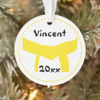Martial Arts Yellow Belt Ornament