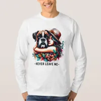 Woman Hugging Bulldog in Hat T-Shirt