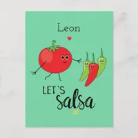 Love Salsa Dancing Humorous Cute Food Quote Postcard