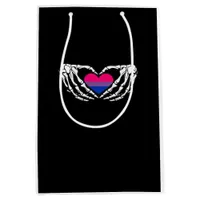Bisexual Pride Skeleton Halloween Bi Goth Heart Cl Medium Gift Bag