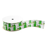 Gin Drinker Gin Bottles and Cocktail Glasses Grosgrain Ribbon