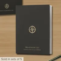 Black Presentation Folder with Gold Compass Logo