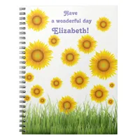 Bright and Elegant Sunflower Graphic Design Notebook