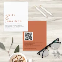 Budget Simple QR Code Terracotta Wedding Invite