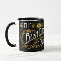 Vintage ornamental The Best Dad Ever black gold Mug