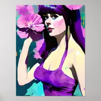 Woman in Purple  Poster
