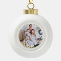 Gold Frame Family Photo Christmas Ornament