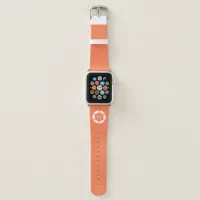 Modern Futuristic Circle SciFi Geek Monogram Coral Apple Watch Band