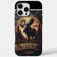 Wooden Moose Sign iPhone 16 Pro Max Case