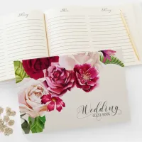 Roses Burgundy/Cream Wedding ID584 Guest Book