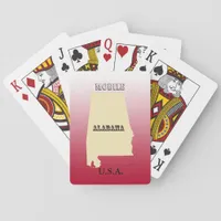 Playing Cards - Alabama State Map with City