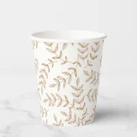 Elegant Watercolor Leaves Fall Paper Cups