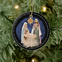 Nativity Away In A Manger Lyrics Gold Text Black Ceramic Ornament