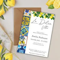 La Dolce Vita Summer Italian Tiles Bridal Shower Invitation